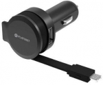 Auto laadija Platinet, Micro USB/USB, must v.