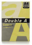 Kontoripaber Double A, A4, 80 g/m&sup2;, kollane v.