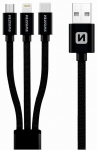 Juhe Swissten, Micro USB/USB/Apple Lightning/USB-C, 120 cm, must