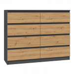 Kummut Malwa M8 120, antratsiit/tamm, 40 cm x 120 cm x 97 cm