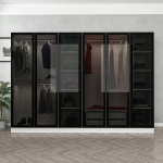 Riidekapp Kalune Design Kale 6637, valge v./must v., 52 cm x 270 cm x 210 cm