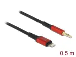 Kaabel Delock Audio 8P Lighting 86586 3.5 mm, Apple Lightning, 0.5 m, must v./punane v.