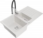 K&ouml;&ouml;givalamu koos kraaniga Mexen Matias Aster, graniit, 90 cm x 50.5 cm x 20 cm, valge/h&otilde;be/must