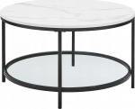 Kohvilaud Leobert, valge v./must v., 80 cm x 80 cm x 45.5 cm
