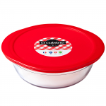 K&uuml;psetusvorm kaanega Ocuisine, l&auml;bipaistev v./punane v., 23 cm x 26 cm, 2.3 l