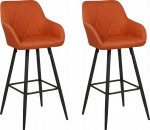 Baaritool Beliani Darien, matt, oranž v., 50 cm x 50 cm x 103 cm, 2 tk