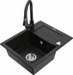 K&ouml;&ouml;givalamu koos kraaniga Mexen Enzo, vaik/graniit, 57.6 cm x 46.5 cm x 17.4 cm, must