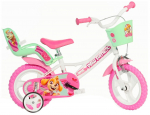 Lisaratastega laste jalgratas Paw Patrol 124RL-PW, valge v./roosa v., 12"