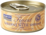 Kassi m&auml;rgtoit Fish4Cats Finest Sardine With Shrimps, kalaliha, 0.07 kg