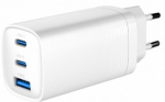 Telefoni laadija Gembird PDQC65, USB Type A/2 x USB Type C, 10.6 cm, valge v., 65 W
