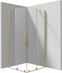 Du&scaron;ikabiin Deante Prizma, ruudukujuline, aluseta, 90 cm x 90 cm x 195 cm, kuldne matt v./l&auml;bipaistev