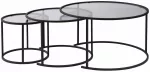 Kohvilaud Nordure Aurum, l&auml;bipaistev v./must v./hall v., 42 - 80 cm x 80 cm x 35 - 43 cm, 2 tk