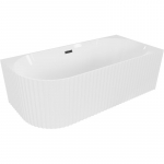 Vann seinaga, teisaldatav Mexen Gia Right, 150 cm x 75 cm x 58 cm, ovaalne, valge/must