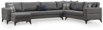 Nurgadiivan - voodi Atelier Del Sofa Kristal, tumehall v., 90 x 367 cm x 86 cm