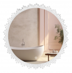 Peegel Rea Crystal A, valgustusega, rippuv, 60 cm x 60 cm, l&auml;bipaistev v.