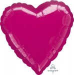 Fooliumist &otilde;hupall erikujuga Amscan Heart, fuksia (magenta) v.