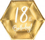 &Uuml;hekordne taldrik Party Deco Happy Birthday 18, &Oslash; 20 cm, 6 tk