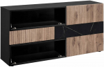 Kummut ASM Cannes, black marble v./vicking oak v., 81.5 cm x 160.2 cm x 36.6 cm