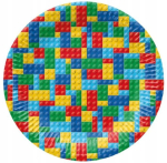 &Uuml;hekordne taldrik Paw Decor Collection Colorful Bricks, &Oslash; 23 cm, 8 tk