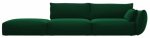 Diivan, vasakpoolne Cosmopolitan Design Matera Velvet Salvador 7, pudeli roheline v., 110 x 264 cm x 85 cm