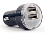 Auto laadija Gembird EG-U2C2A-CAR-02, 2 x USB, must v.