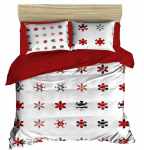 J&otilde;ulu voodipesu komplekt Mijolnir 178PRL1278, valge v./punane v./roheline v., 50 x 70 cm, 200 x 220 cm, 4 tk