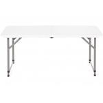 Matkalaud Catering, valge, 122 cm x 61 cm x 53 - 75 cm