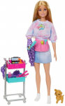 Nukk aksessuaaridega Mattel Barbie Malibu Stylist HNK95, 29 cm, mitmev&auml;rviline