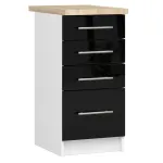 Alumine k&ouml;&ouml;gikapp Akord Oliwia S40 SZ4, tamm v./valge v./must v., 46 cm x 40 cm x 85 cm