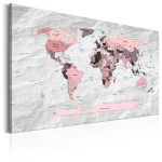 Reproduktsioon Artgeist World Map: Pink Continents, k-c-0053-b-c, 30 cm x 20 cm