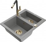 K&ouml;&ouml;givalamu koos kraaniga Mexen Carlos Flora, graniit, 58.2 cm x 47.5 cm x 17.7 cm, kuldne/hall