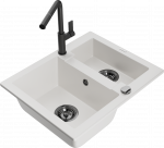 K&ouml;&ouml;givalamu koos kraaniga Mexen Carlos Flora, graniit, 58.2 cm x 47.5 cm x 17.7 cm, valge/must