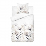 Voodipesukomplekt SJB-567, valge v./hall v./beež v., 70 x 80 cm, 140 x 200 cm