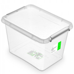 Kaanega hoiukarp, m&auml;nguasjade jaoks/n&ouml;&ouml;rvalgustite jaoks Orplast Antibacterial, 19 l, l&auml;bipaistev v./h&otilde;be v., 39 x 29 x 26 cm