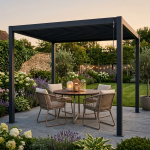 Pergola PA0002, 392 x 300 cm, musta v&auml;rvi/tumehalli v&auml;rvi