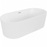 Vann seinaga, teisaldatav Mexen Paola, 170 cm x 80 cm x 58 cm, ovaalne, valge/kroom