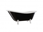 Vann, teisaldatav Besco Otylia B&W, 160 cm x 77 cm x 69.5 cm, ovaalne, valge/must