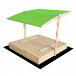 Katusega liivakast 4IQ Hatis, 140 x 140 cm, kaanega, pruun v./roheline v., 35 kg