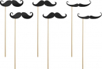 Dekoratsioon, komplekt Party Deco Mustache, must v., 24 cm, 6 tk