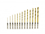 Metallist puurikomplekt, saelehed puidu/pvc/metalli jaoks Geko G38250 G38250, vask, hss-tin, hex, 6.5 mm x 13.0 cm