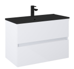 Rippuv vannitoakapp Elita HERON, valge v./matt must v., 0.394 cm x 0.815 cm x 0.2 cm