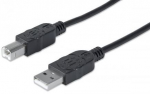 Juhe Manhattan USB 2.0 A male, USB 2.0 B male, 3 m, must v.