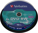 Andmekandja Verbatim DVD-RW 4.7GB 4x, 4.7 GB, 10tk