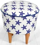 Tumba Hanah Home Cunda v3, sinine v./valge v., 42 cm x 42 cm x 42 cm