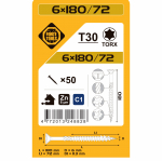 Puidukruvi, universaalsed Forte Tools, 6 x 180 mm, valge v., 50 tk