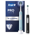 Elektriline hambahari Oral-B Pro Series 1 Duo Pack, must v./helesinine v.