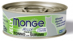 Kassi m&auml;rgtoit Monge Jelly Adult, tuunikala/surimi, 0.08 kg