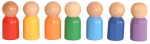 Arendav m&auml;ng Wood&Joy Waldorf Rainbow Peg Dolls, 6 cm, mitmev&auml;rviline, 7 tk