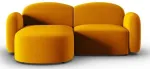 Nurgadiivan Micadoni Home Blair Velvet, kollane v., vasak, 194 x 155 cm x 80 cm
