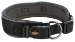 Kaelarihm koertele Trixie Premium, must v./hall v., 330 - 420 mm x 35 mm, S/M
